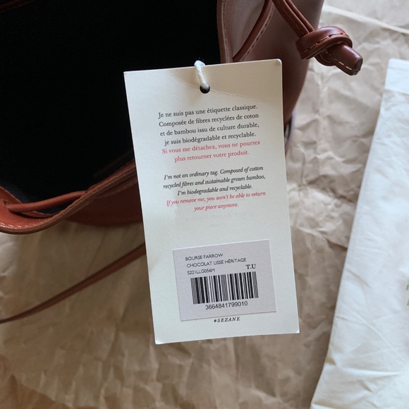 Sézane Original Farrow Bag in Chocolate Heritage Leather, New with Tags - Picture 4 of 12